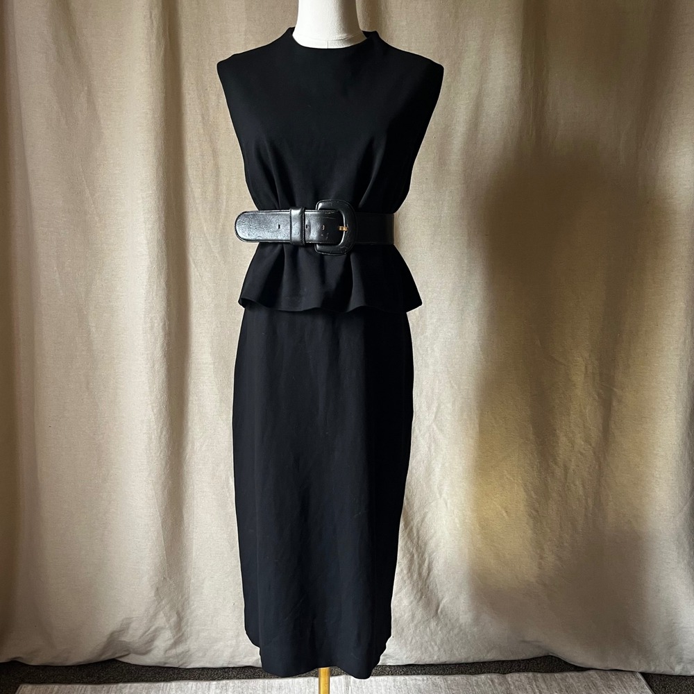 Diane von Furstenberg Tali‎ Black Layered Midi Dress Sleeveless Minimalist M